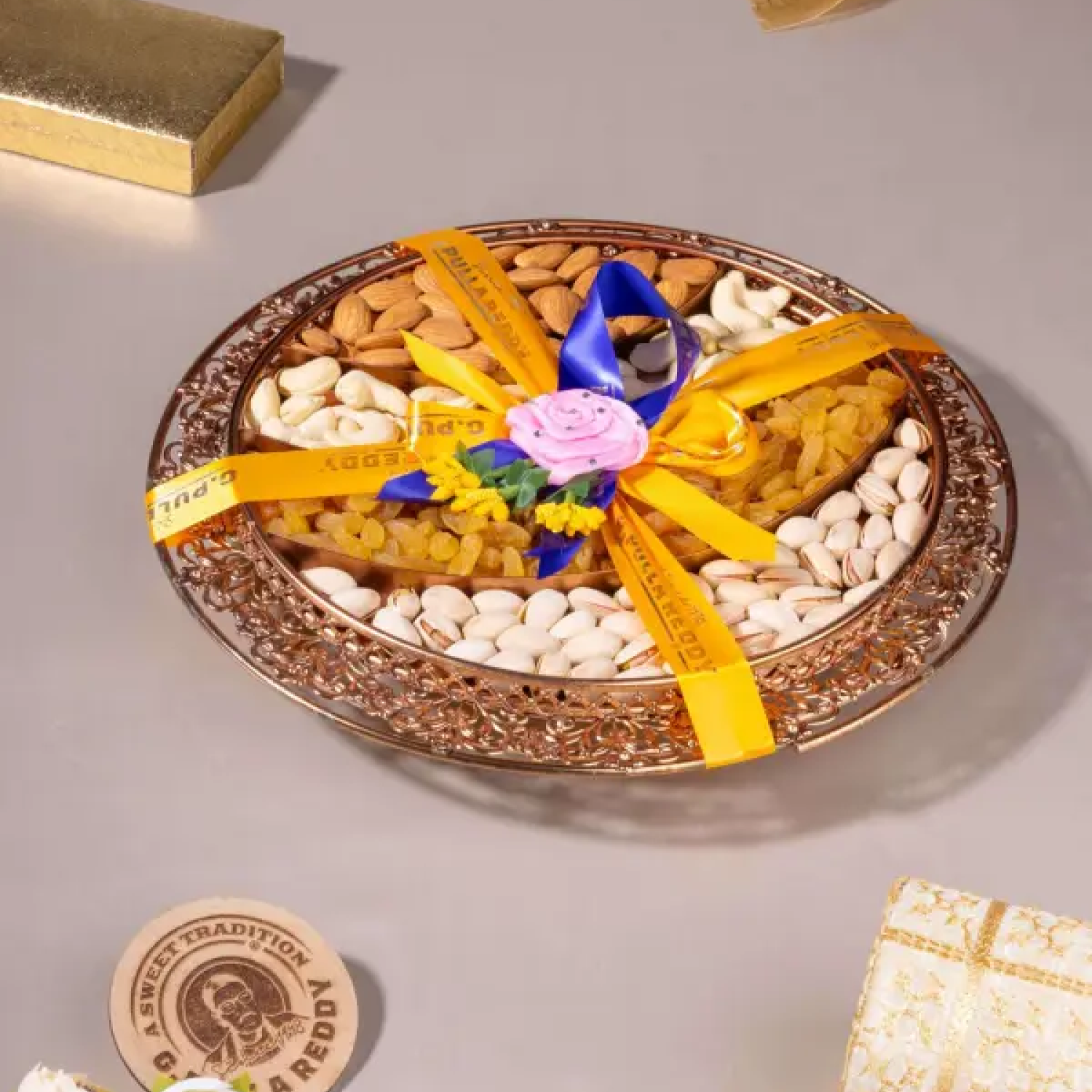 Dry Fruit Copper Tray